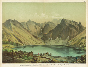 300x231 Scenery In The Carpathians - Mountain Lake Drawing