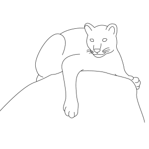 300x300 How To Draw A Mountain Lion - Mountain Line Drawing