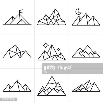 416x416 Mountain And Line Drawing Symbol And Icon Collection - Mountain Line Drawing