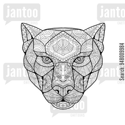 400x400 mountain lion cartoons - Mountain Lion Head Drawing