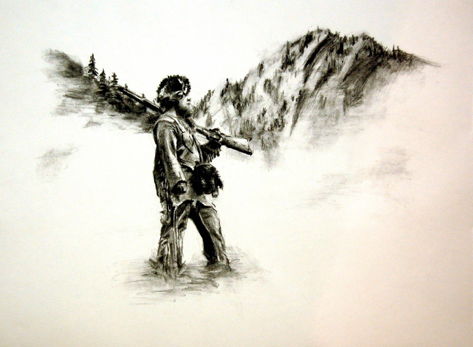 1600x1173 mountain man drawing daniel moulton art charcoal mountain man - Mountain Man Drawing