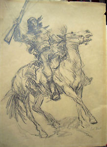 218x300 Leal Mack Original Pencil Drawing Mountain Man Ebay - Mountain Man Drawing