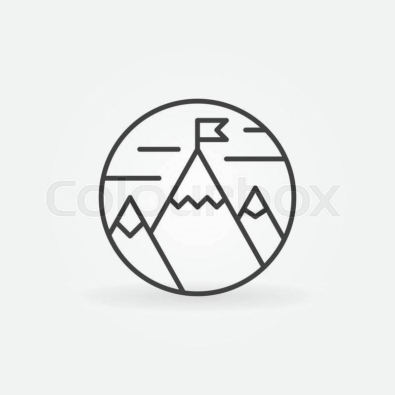 800x800 goals achievement icon - Mountain Outline Drawing
