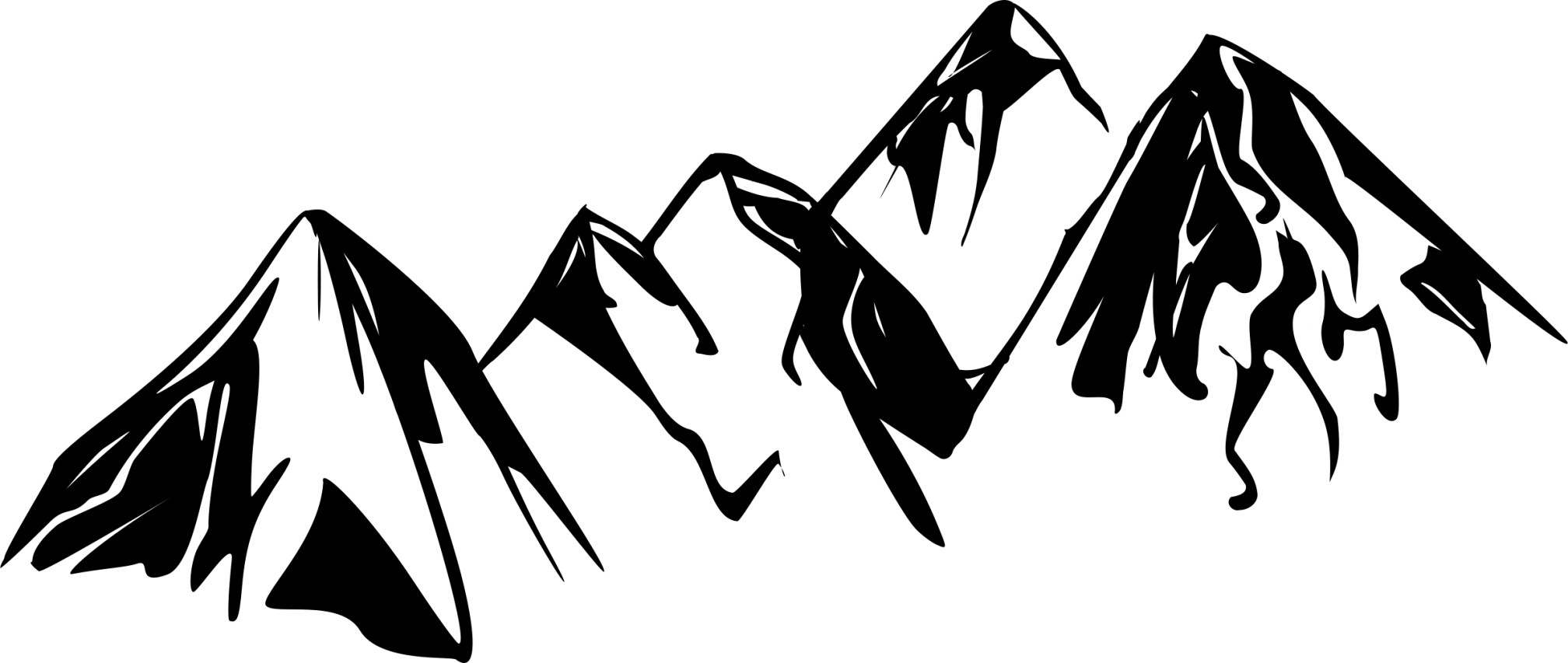 2016x853 Huge Collection Of 'mountain Outline Drawing' Download More Than - Mountain Outline Drawing