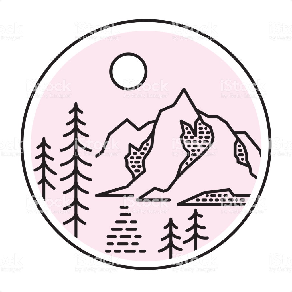 1024x1024 Mountain Outline - Mountain Outline Drawing