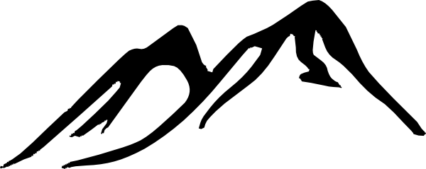 600x239 Mountain Outline Clip Art - Mountain Outline Drawing