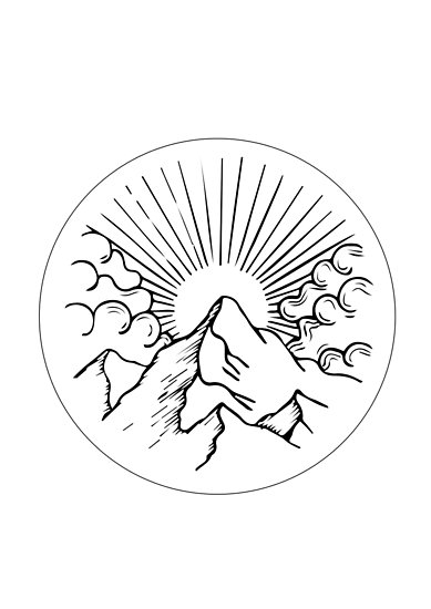 389x550 Mountain Outline Posters - Mountain Outline Drawing