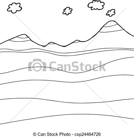 450x463 outline mountain cross section hand drawn geology graphic outline - Mountain Outline Drawing