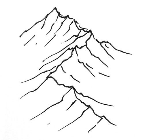 503x483 Quick Mountain Tutorial! - Mountain Outline Drawing