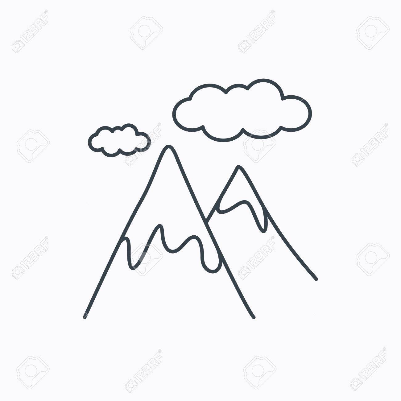 1300x1300 Outline Of Hills Mountan Hills And Clouds Sign - Mountain Outline Drawing