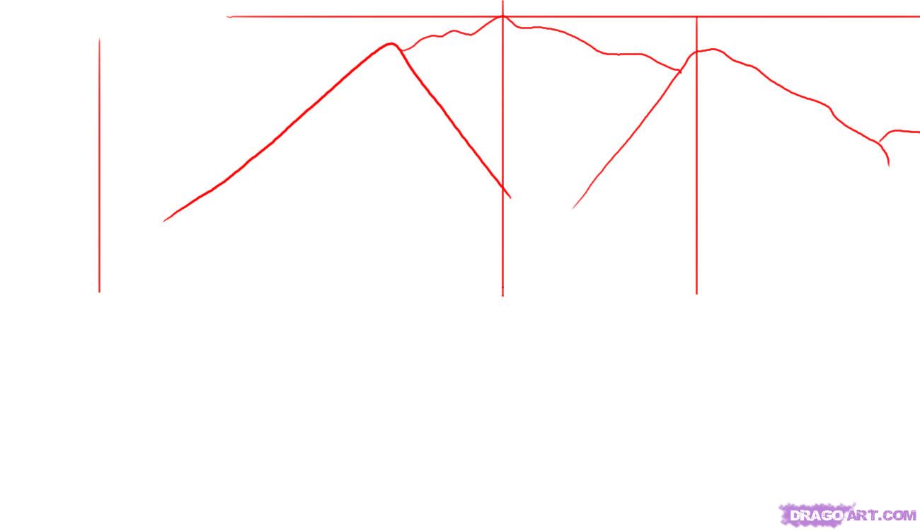 1300x750 mountain peak drawing draw mountains step - Mountain Peak Drawing