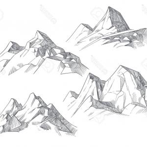 300x300 photostock vector sketch of a mountain peak vector drawn soidergi - Mountain Peak Drawing