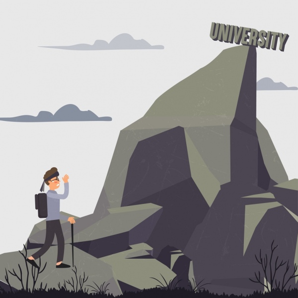 600x599 university target drawing male hiker mountain peak icons free - Mountain Peak Drawing
