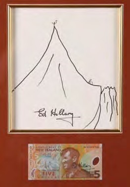 263x377 drawing mountain peak framed with signed five dollar note - Mountain Peak Drawing