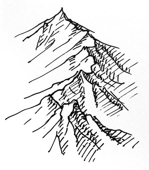 503x571 Quick Mountain Tutorial! - Mountain Pen Drawing
