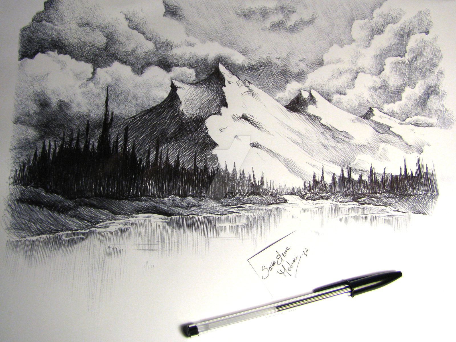 Mountain Pen Drawing at Explore collection of