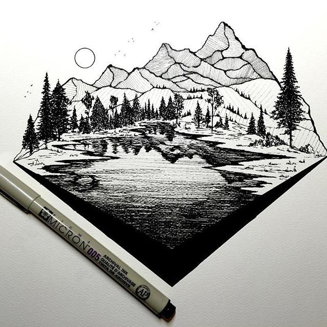 Mountain Pen Drawing at Explore collection of