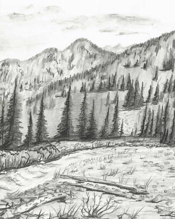 Mountain Pencil Drawing at PaintingValley.com | Explore collection of ...