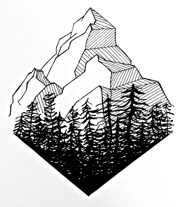 641x720 Mountain Range - Mountain Range Drawing