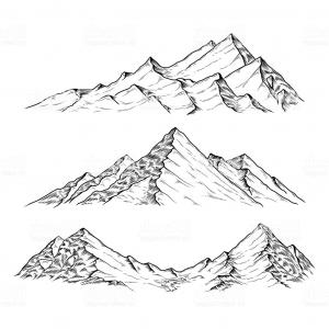 300x300 mountain range drawing set seamless border sohadacouri - Mountain Range Drawing