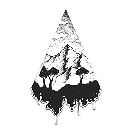 425x425 Geometric Mountain Range - Mountain Range Drawing