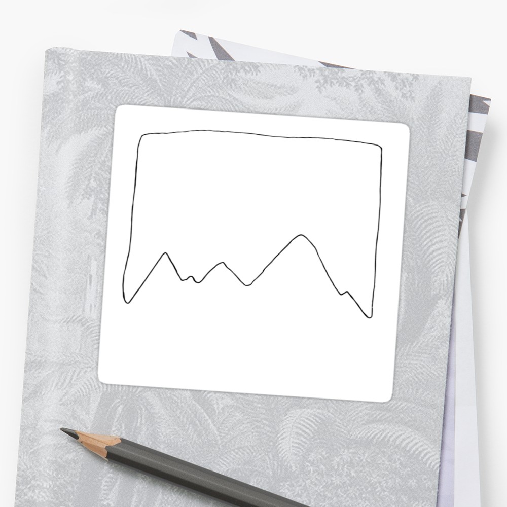 1000x1000 minimal mountain range - Mountain Range Line Drawing