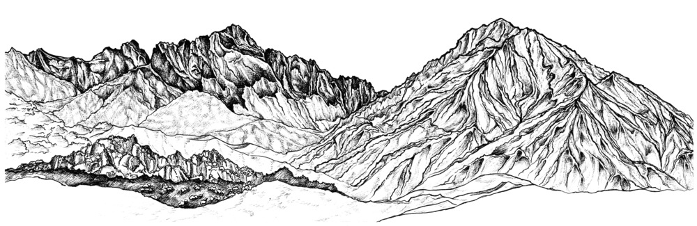 Mountain Range Line Drawing at PaintingValley.com | Explore collection