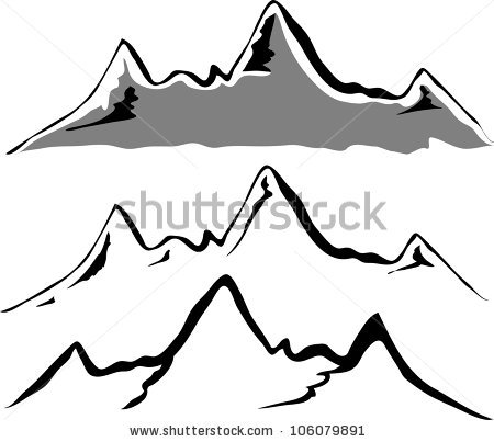 450x403 mountain range line art - Mountain Range Line Drawing
