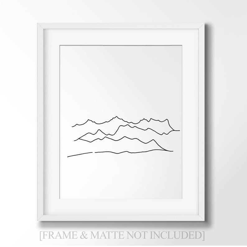 Mountain Range Line Drawing at PaintingValley.com | Explore collection ...