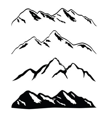 380x400 check out mountain shapes for logos vol - Mountain Range Line Drawing