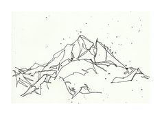 236x168 mountain sketch tattoos continuous line drawing, drawings - Mountain Range Line Drawing