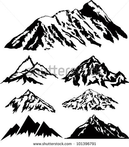 413x470 drawn tattoo mountain range - Mountain Range Line Drawing