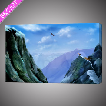 350x350 mountain acrylic painting framed prints village scenery drawing - Mountain Scenery Drawing