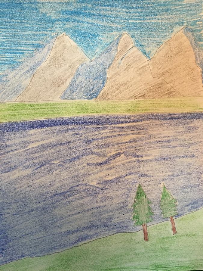 675x900 Mountain Scenery Drawing - Mountain Scenery Drawing