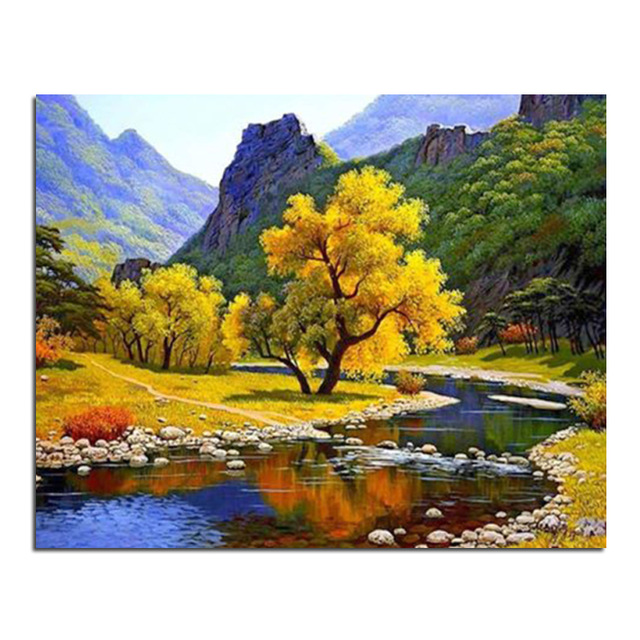 640x640 Mountain Scenery Diamond Embroidery Diy Diamond Drawing - Mountain Scenery Drawing