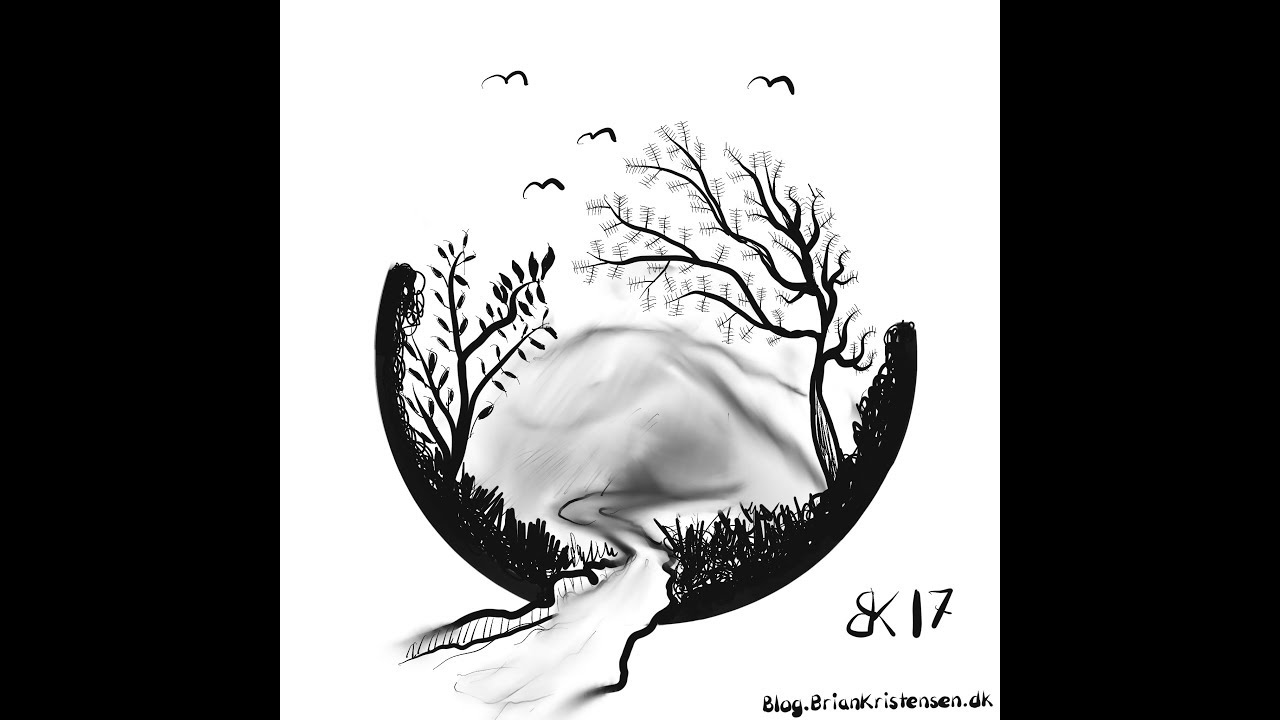 1280x720 Daily Sketch - Mountain Silhouette Drawing