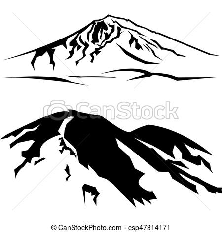 450x470 Huge Collection Of 'mountain Silhouette Drawing' Download More - Mountain Silhouette Drawing