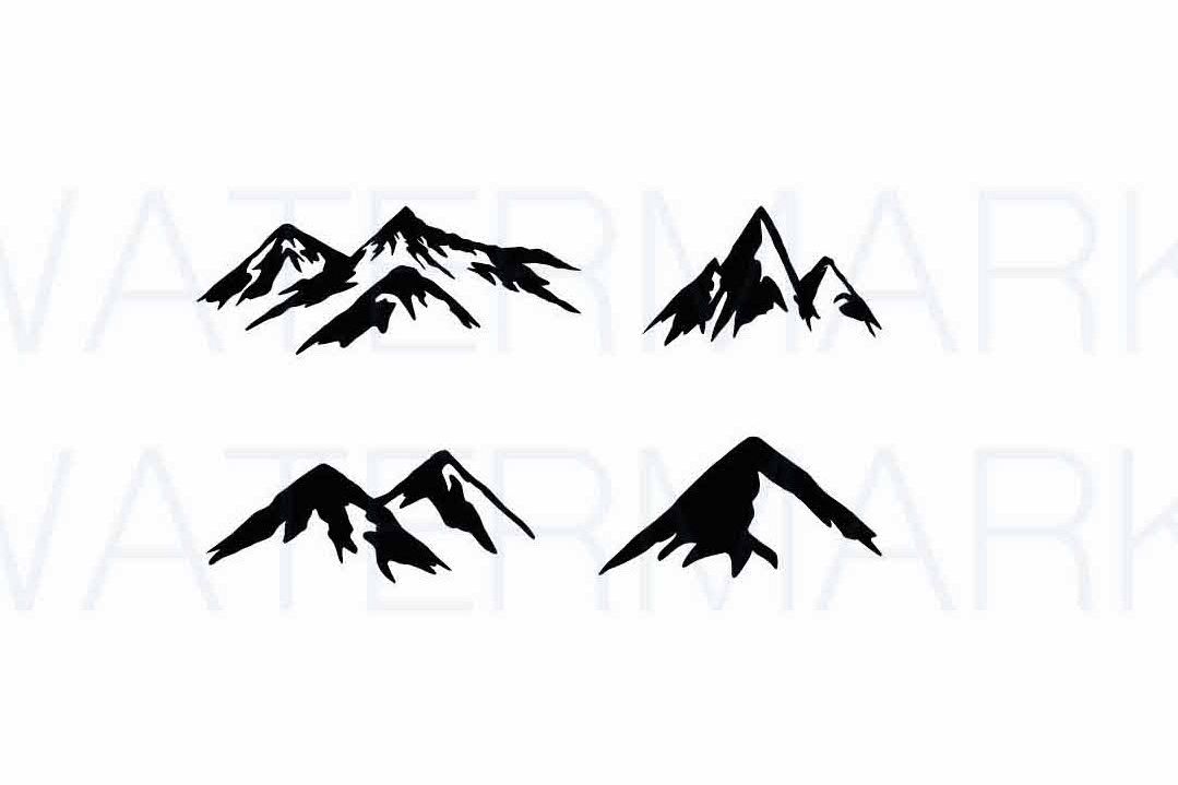 1079x719 Mountains - Mountain Silhouette Drawing