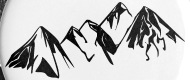 190x80 mountains landscape drawing small buttons spreadshirt - Mountain Silhouette Drawing