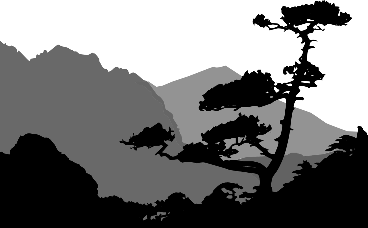 1210x750 Silhouette Beautiful Mountain Drawing Cc0 - Mountain Silhouette Drawing