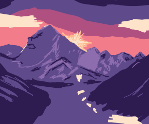 300x250 Mountain Sunset Drawing - Mountain Sunset Drawing