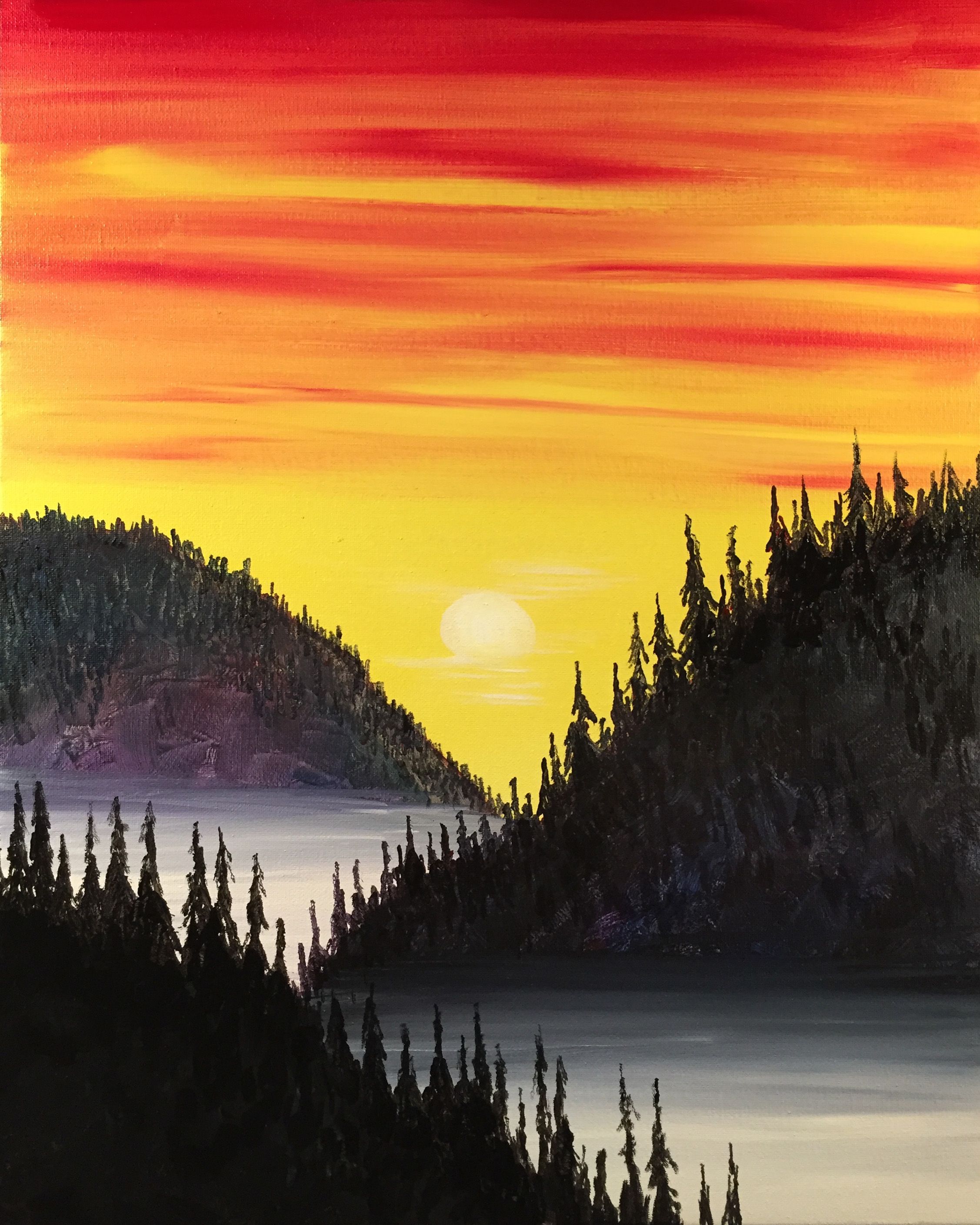 Mountain Sunset Drawing at Explore collection of