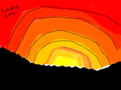 400x300 sunset mountain pic a landscape speedpaint drawing - Mountain Sunset Drawing
