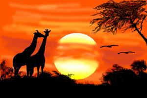 300x200 How To Draw A Sunset - Mountain Sunset Drawing