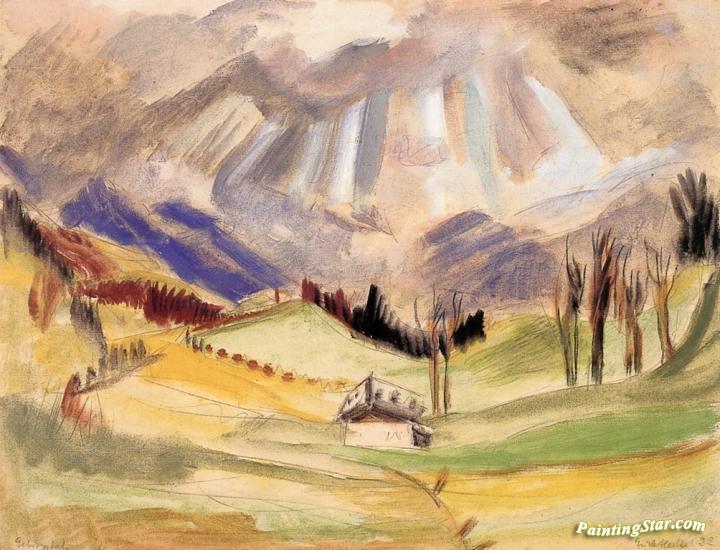 720x550 mountain valley artwork - Mountain Valley Drawing