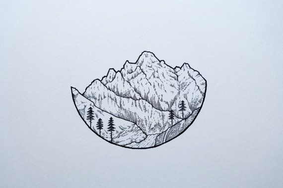 570x380 mountain valley original art - Mountain Valley Drawing