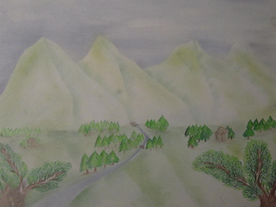 900x675 Mountain View Drawing - Mountain View Drawing