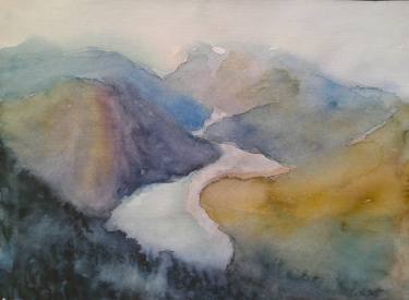 375x275 Mountain View Painting - Mountain View Drawing