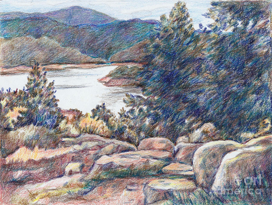 900x679 Rocky Mountain View Drawing - Mountain View Drawing