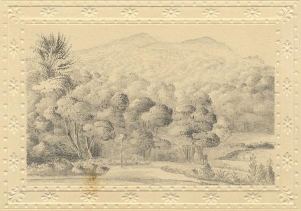 600x420 Wooded Mountain View - Mountain View Drawing